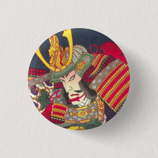 Chikanobu Samurai 4:5 Ronde Button 3,2 Cm (Voorkant)