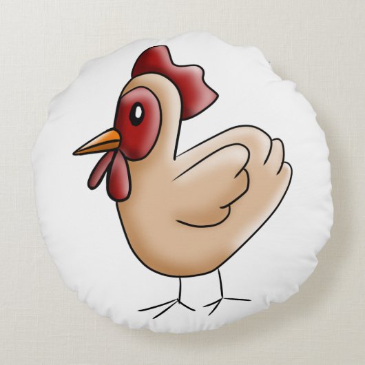 Chiken Rond Kussen (Achterkant)