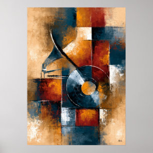 Chikuonki Vinylplaat Abstracte Kunst voor de Muzie Poster