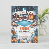 chil bruh Barbeque Winter Pool Party 13e verjaarda Kaart (Staand voorkant)