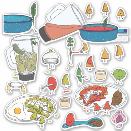 Chilaquiles getting ready sticker (Voorkant)