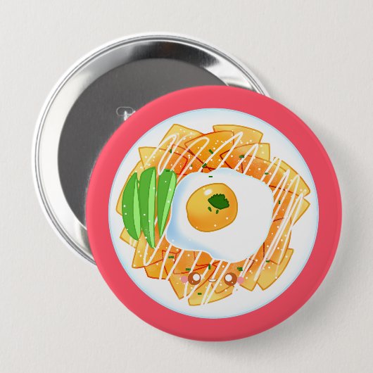 Chilaquiles Rojos Ronde Button 4,0 Cm (Voorkant /achterkant)