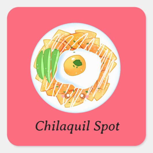 Chilaquiles Rojos Vierkante Sticker (Voorkant)