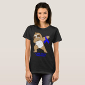 Child Abuse Awareness Ribbon Dabbing Sloth Warrior T-shirt (Voorkant volledig)