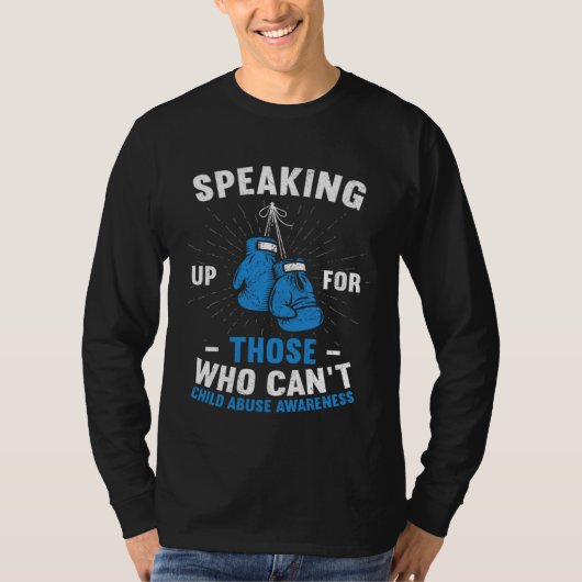 Child Abuse Prevention Awareness Month Blue Boxing T-shirt (Voorkant)