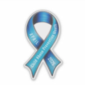 Child Abuse Prevention Month 2026 Blue Ribbon Sticker (Voorkant)