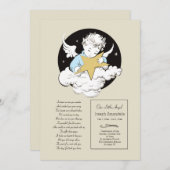 Child Angel Blue Celebration of Life Aankondiging (Voorkant / Achterkant)