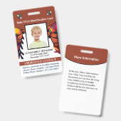 Child Baby Photo Name ID Identification Fun Card Badge (Front & Back)