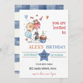 Child Birthday Invitation with Hedgehog Kaart