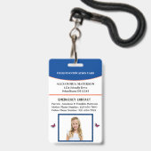 Child Boy Girl ID Identification Card Personaliser Badge (Voorzijde met lanyard)