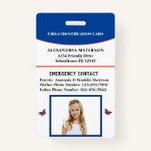 Child Boy Girl ID Identification Card Personaliser Badge (Voorkant)