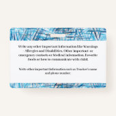 Child Boy Girl ID Identification Personalize Card Badge (Achterkant)