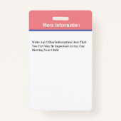 Child Boy Girl Kind Foto ID-kaart Badge (Achterkant)