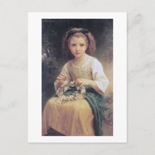 Child Braiding a Crown, Bouguereau Briefkaart (Voorkant)
