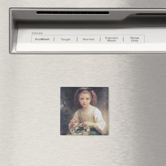 Child Braiding a Crown, Bouguereau Magneet (Insitu (Vaatwasser))