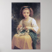 Child Braiding a Crown, Bouguereau Poster (Voorkant)