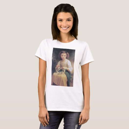 Child Braiding a Crown, Bouguereau T-shirt (Voorkant volledig)