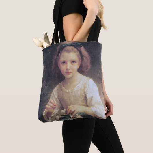Child Braiding a Crown, Bouguereau Tote Bag (Dichtbij)