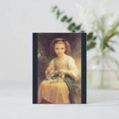 Child Braiding a Crown door W.A. Bouguereau Briefkaart (Staand voorkant)