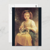 Child Braiding a Crown door W.A. Bouguereau Briefkaart (Voorkant / Achterkant)