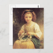 Child Braiding Crown door Bouguereau Briefkaart (Voorkant / Achterkant)