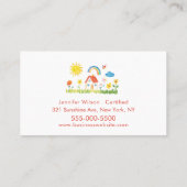 Child Daycare Childcare Service Rainbow Visitekaartje (Achterkant)