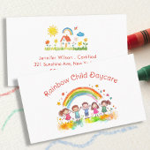 Child Daycare Childcare Service Rainbow Visitekaartje