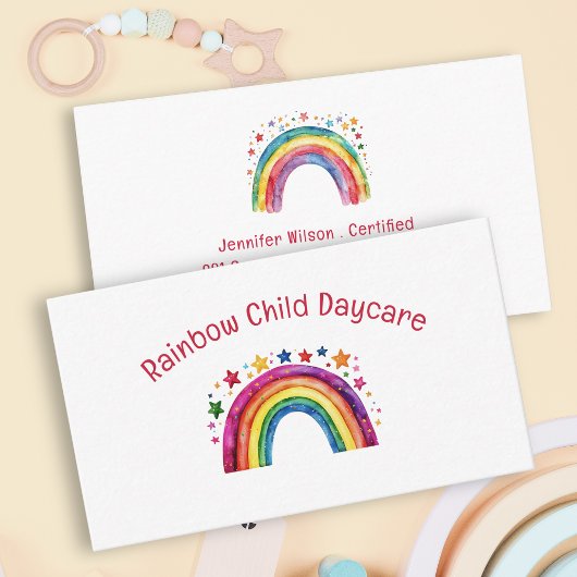 Child Daycare Childcare Service Rainbow Visitekaartje