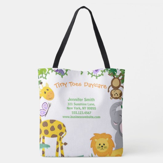 Child Daycare Service Oerwoud Dierenhandel Tote Bag (Achterkant)