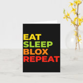 Child Eat Sleep Blox Repeat - Kids Gaming Slogan F Kaart (Gele Bloem)