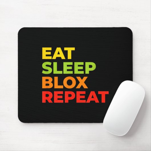 Child Eat Sleep Blox Repeat - Kids Gaming Slogan F Muismat (Met muis)