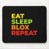 Child Eat Sleep Blox Repeat - Kids Gaming Slogan F Muismat (Voorkant)