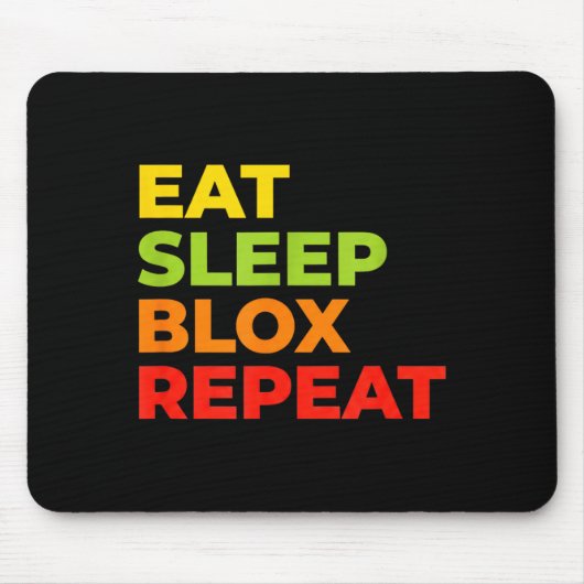 Child Eat Sleep Blox Repeat - Kids Gaming Slogan F Muismat (Voorkant)