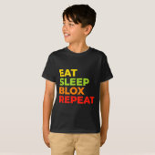 Child Eat Sleep Blox Repeat - Kids Gaming Slogan F T-shirt (Voorkant volledig)