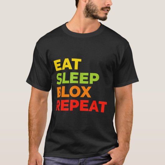 Child Eat Sleep Blox Repeat - Kids Gaming Slogan F T-shirt (Voorkant)