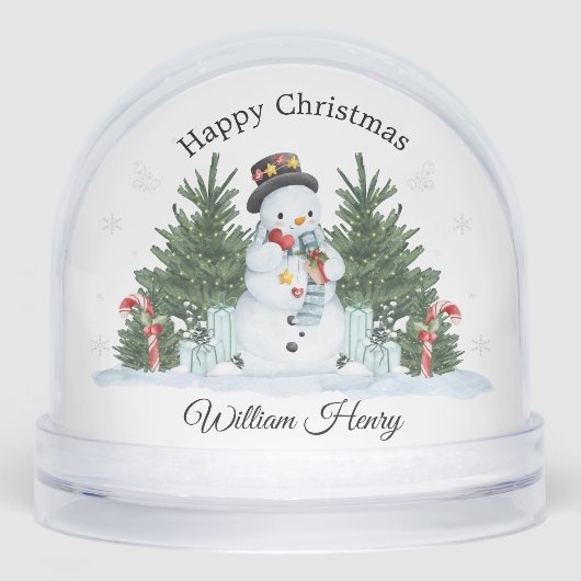 Child Festive Snowman Scene Snow Globe Gift Sneeuwbol (Voorkant)