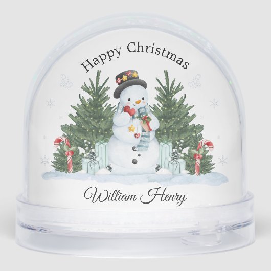 Child Festive Snowman Scene Snow Globe Gift Sneeuwbol (Achterkant)