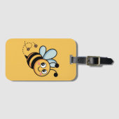 Child-Friendly Bee Mascot with Dotted Trail Bagagelabel (Voorkant (horizontaal))