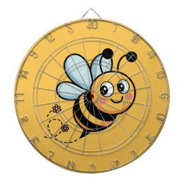 Child-Friendly Bee Mascot with Dotted Trail Dartbord