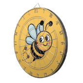 Child-Friendly Bee Mascot with Dotted Trail Dartbord (Voorkant Rechts)