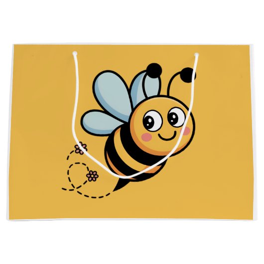 Child-Friendly Bee Mascot with Dotted Trail Groot Cadeauzakje (Voorkant)