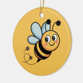 Child-Friendly Bee Mascot with Dotted Trail Keramisch Ornament (Links)