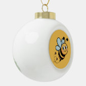 Child-Friendly Bee Mascot with Dotted Trail Keramische Bal Ornament (Links)