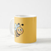 Child-Friendly Bee Mascot with Dotted Trail Koffiemok (Voorkant links)
