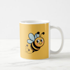 Child-Friendly Bee Mascot with Dotted Trail Koffiemok