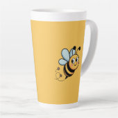 Child-Friendly Bee Mascot with Dotted Trail Latte Mok (Rechterhoek)