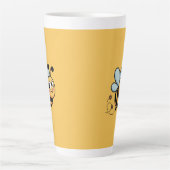 Child-Friendly Bee Mascot with Dotted Trail Latte Mok (Voorkant)