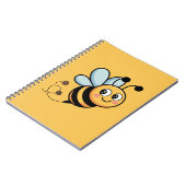 Child-Friendly Bee Mascot with Dotted Trail Notitieboek (Linkerzijde)