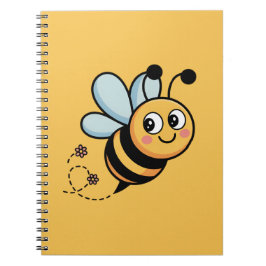 Child-Friendly Bee Mascot with Dotted Trail Notitieboek