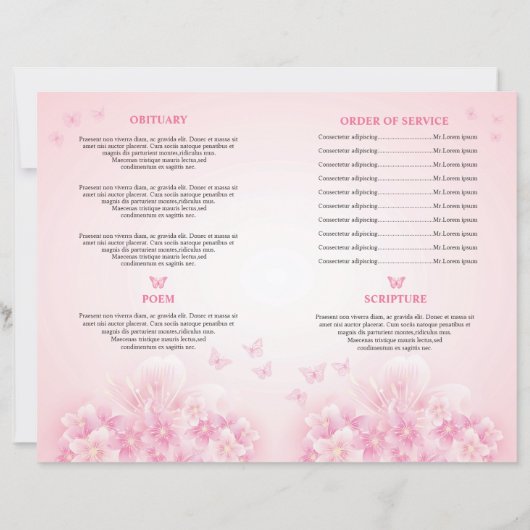 Child Funeral Program Template | Editable Memorial (Achterkant)